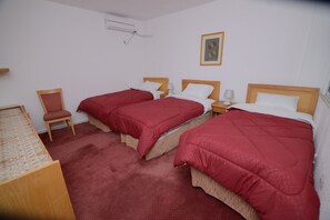 Desk, free WiFi, bed sheets
