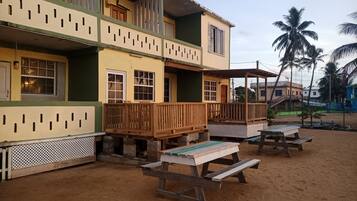 Private beach, white sand, beach volleyball