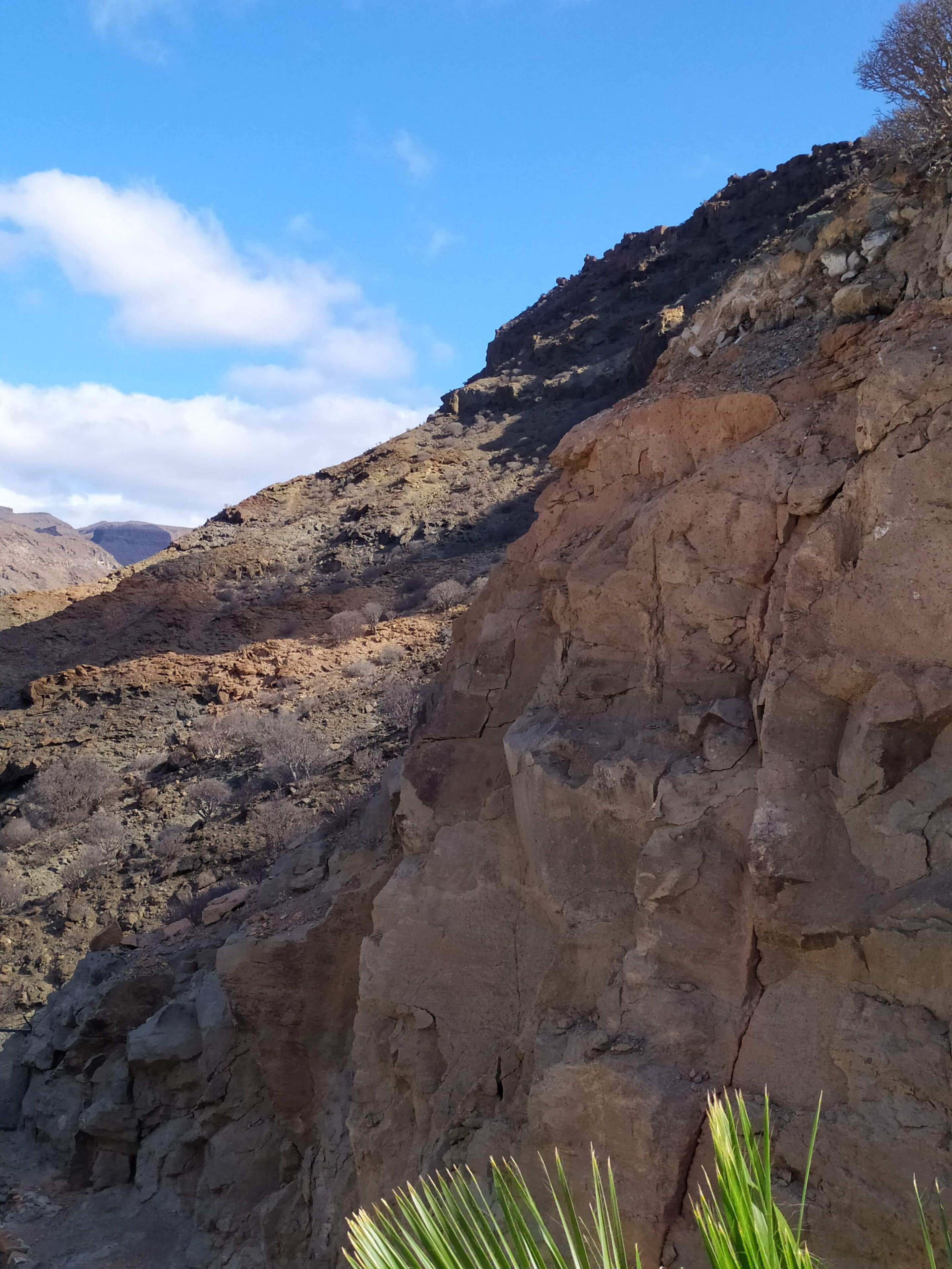 A rocky landscape with a clear sky.