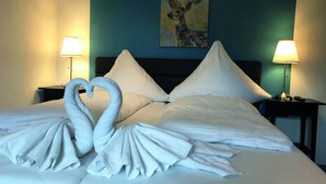 Ropa de cama de alta calidad y minibar 