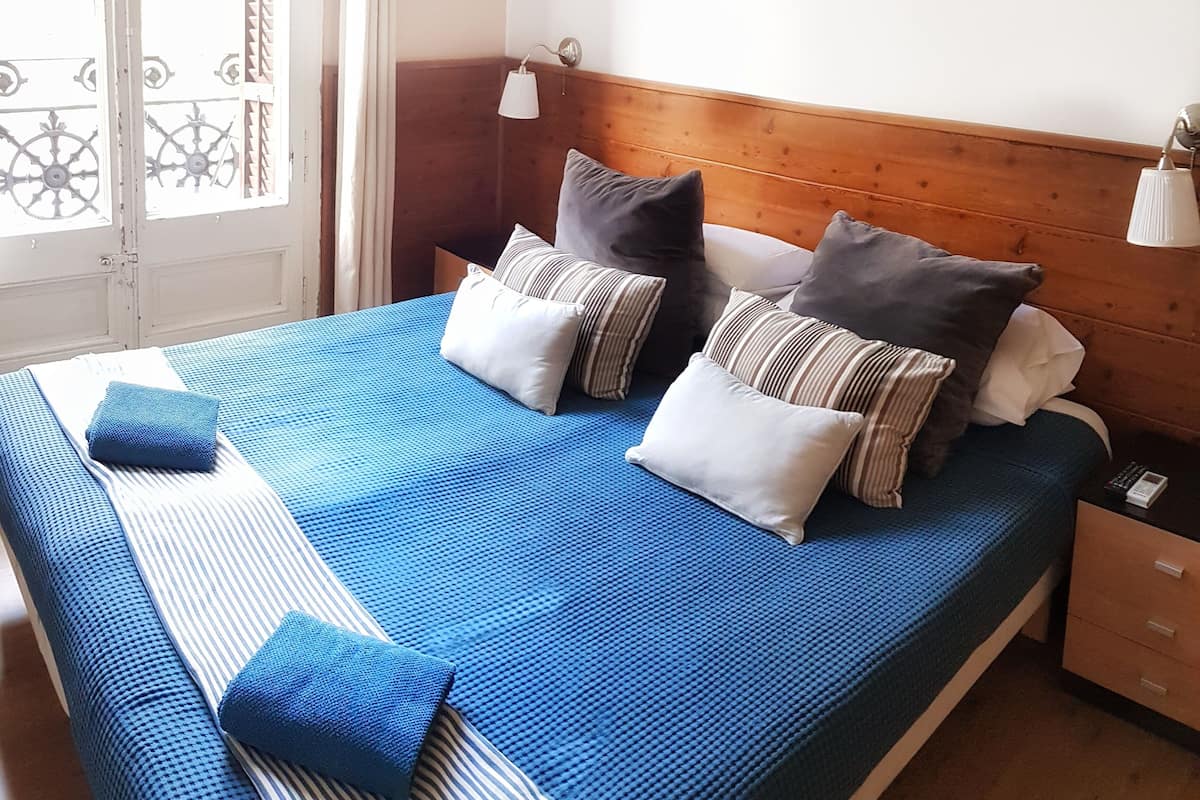 Blackout curtains, iron/ironing board, free WiFi, bed sheets