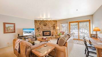 Smart TV, chimenea y reproductor de DVD