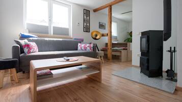 Fernseher, Kamin, Bücher