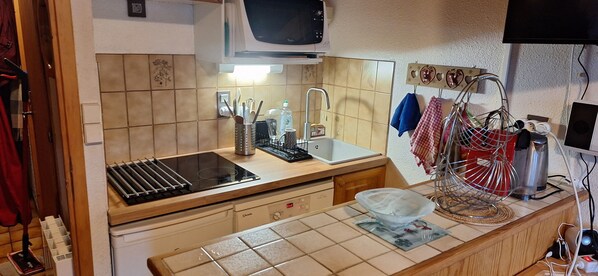 Fridge, microwave, stovetop, dishwasher