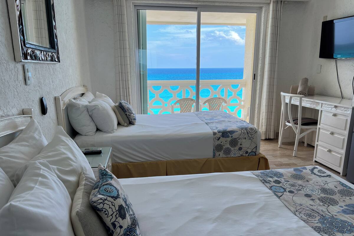 Panoramic Room, Balcony, Beach View | Egyptian cotton sheets, premium bedding, down comforters