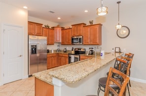 Fridge, microwave, stovetop, dishwasher