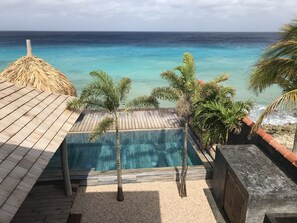 An infinity pool - INCLUSIV Pickup Truck! Design Beachhouse - Ocean access/own reef, fiber internet (Kralendijk)