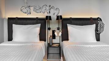 Kamer, 2 eenpersoonsbedden | Gratis wifi, beddengoed