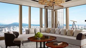 55-inch LCD TV with satellite channels, TV, books