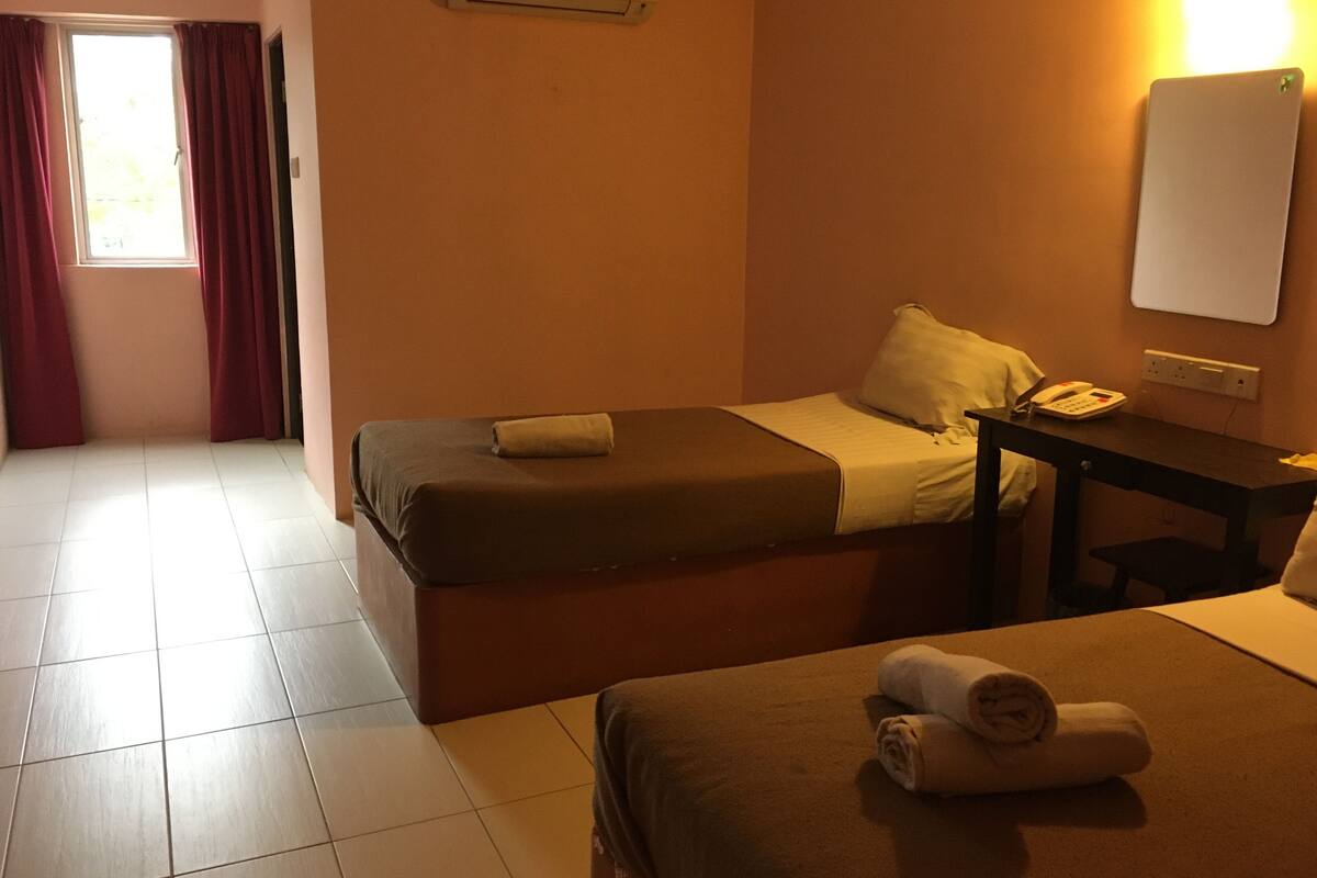 Blackout curtains, iron/ironing board, free WiFi, bed sheets