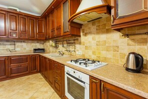 Apartment, 2 Bedrooms | Private kitchen | Fridge, microwave, stovetop, electric kettle - Cozy apartments on the Left Bank (Kyiv)