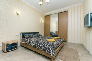 Apartment, 2 Bedrooms | Iron/ironing board, bed sheets - Apartment near Ocean Plaza (Kyiv)