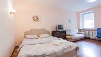 Apartamento, 1 quarto | Quartos à prova de som, ferros/tábuas de passar roupa, Wi-Fi de cortesia