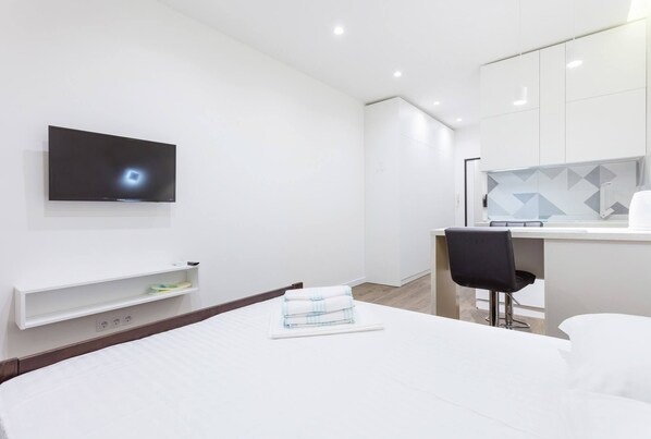 Appartement de base, 1 chambre | 1 chambre, accès au Wi-Fi (inclus), literie fournie