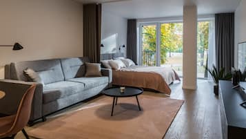 Superior-Studiosuite | 1 Schlafzimmer, hochwertige Bettwaren, Betten mit Memory-Foam-Matratzen