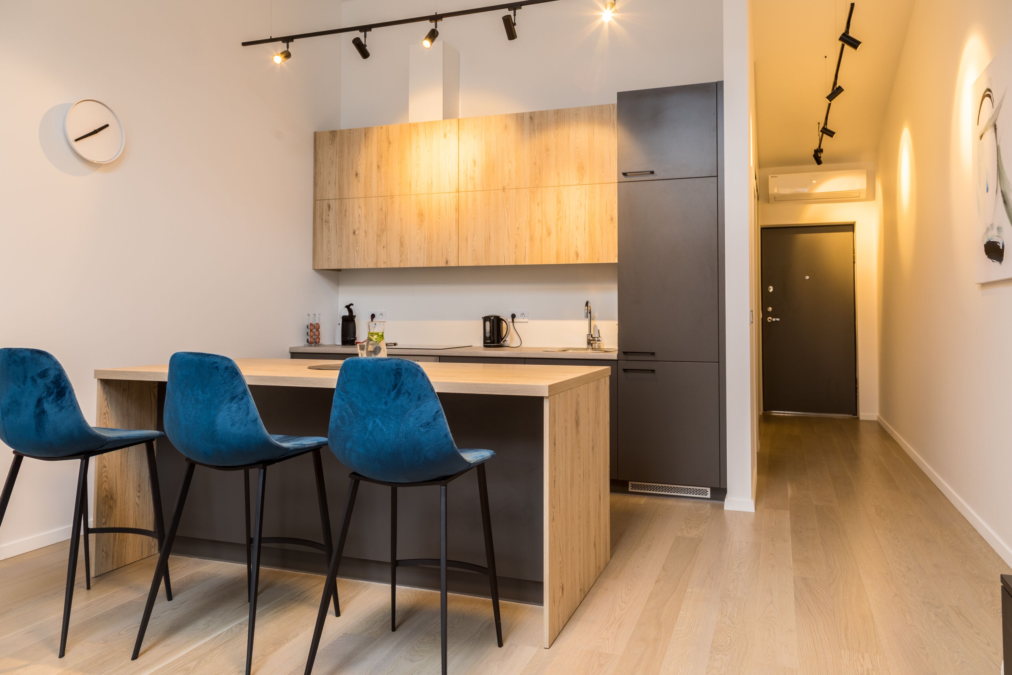 Exclusive Apartment | Private kitchen | Full-size fridge, oven, stovetop, espresso maker