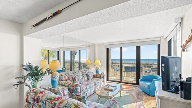 Living area - Bright Beach Condo, Oceanfront Pool, Picnic Area | Crescent Sands WH - G1 (North Myrtle Beach)