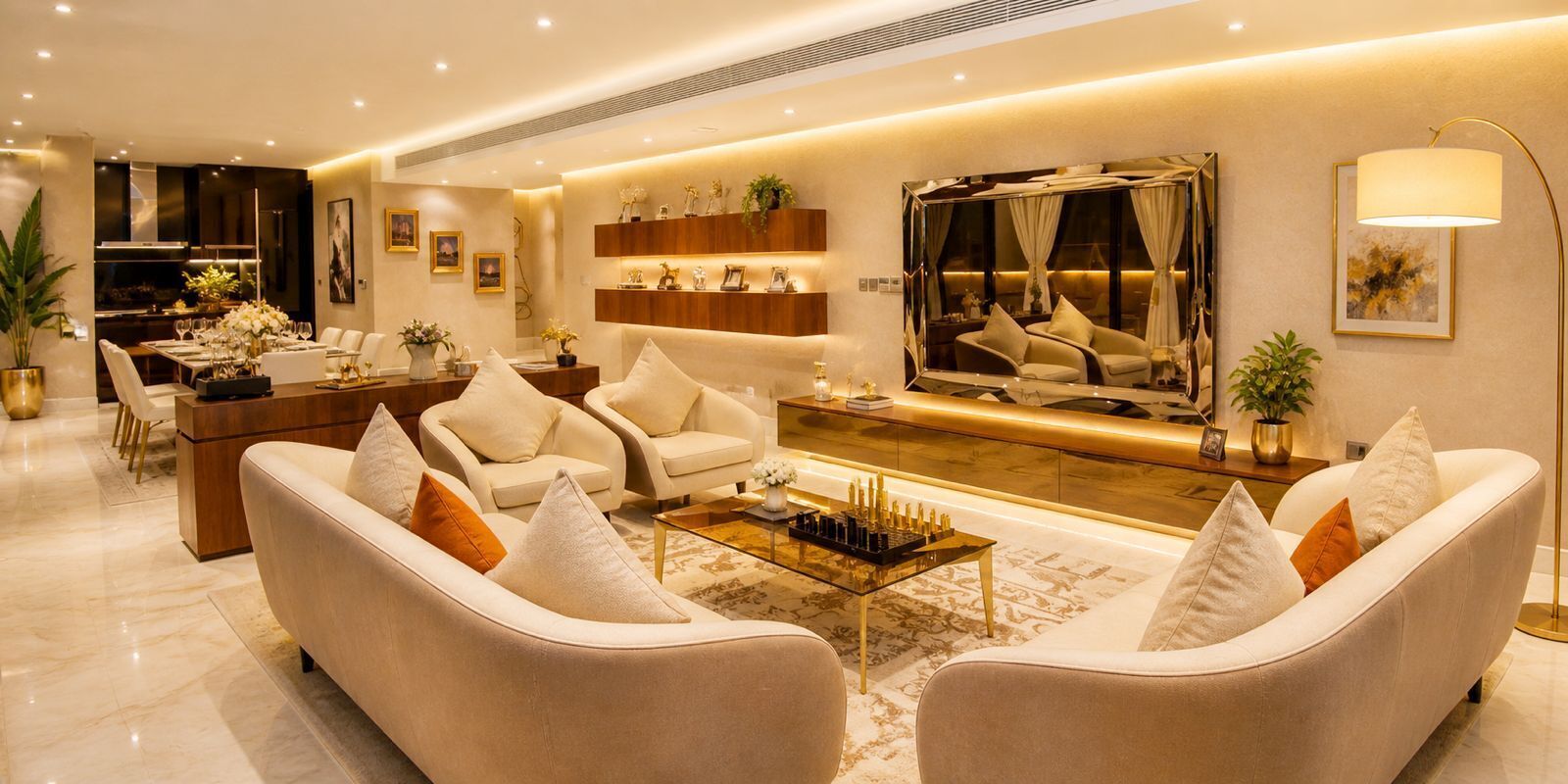 Presidential Suite | Living area | 50-inch Smart TV with satellite channels