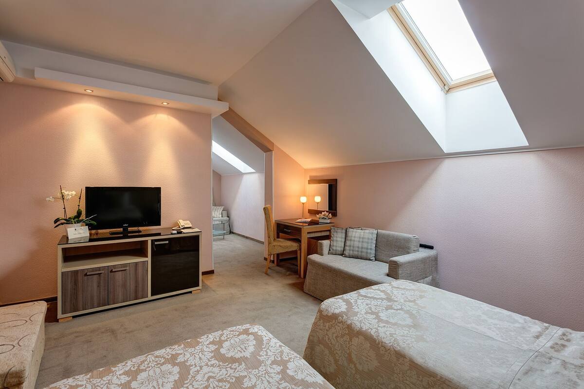 Family Double or Twin Room - Attic | 迷你吧、客房内保险箱、办公桌 、笔记本电脑工作区