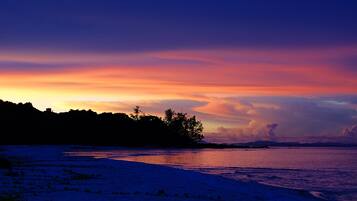 Private beach, white sand