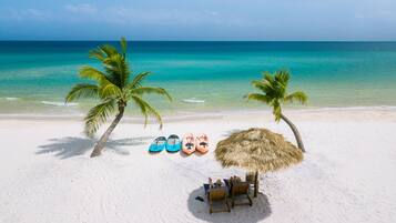 Private beach, white sand