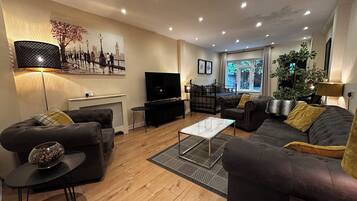 Smart TV, DVD player, books, video library