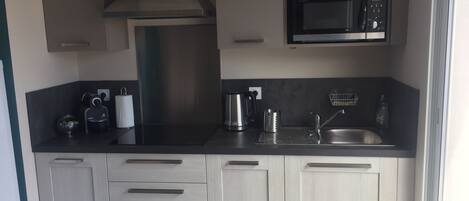 Fridge, microwave, stovetop, dishwasher