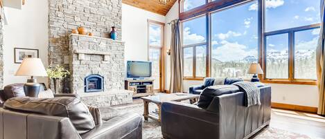 TV, fireplace, offices