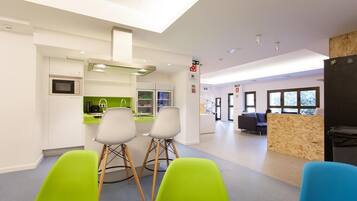 Shared fridge, microwave