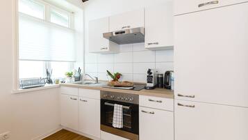 Apartment, Ground Floor | Private kitchen | Fridge, oven, stovetop, dishwasher