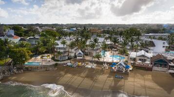 Privat strand og strandhåndklær