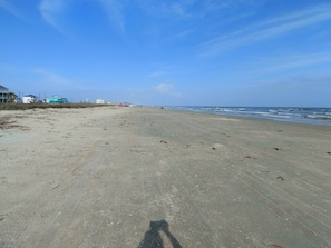 On the beach, sun-loungers, beach towels - 2nd Row, Ocean Views, Steps to Beach (Galveston)