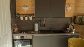 Réfrigérateur, micro-ondes, plaque de cuisson, bouilloire électrique