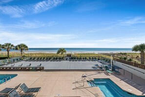 Indoor pool, outdoor pool - Ashworth 102, Spacious 3 BR Ocean Front Condo with Indoor Outdoor Pools, Hot Tub, Lazy River and Kiddie Pool (NORTH MYRTLE BEACH)