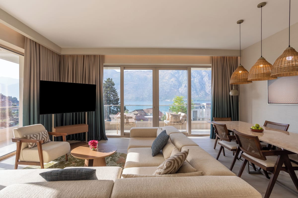 Deluxe Apartment, 3 Bedrooms, Sea View | Premium bedding, down comforters, minibar, in-room safe
