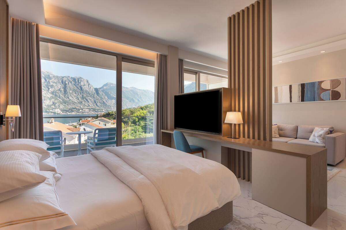 Literie de qualité supérieure, couette en duvet d'oie, minibar