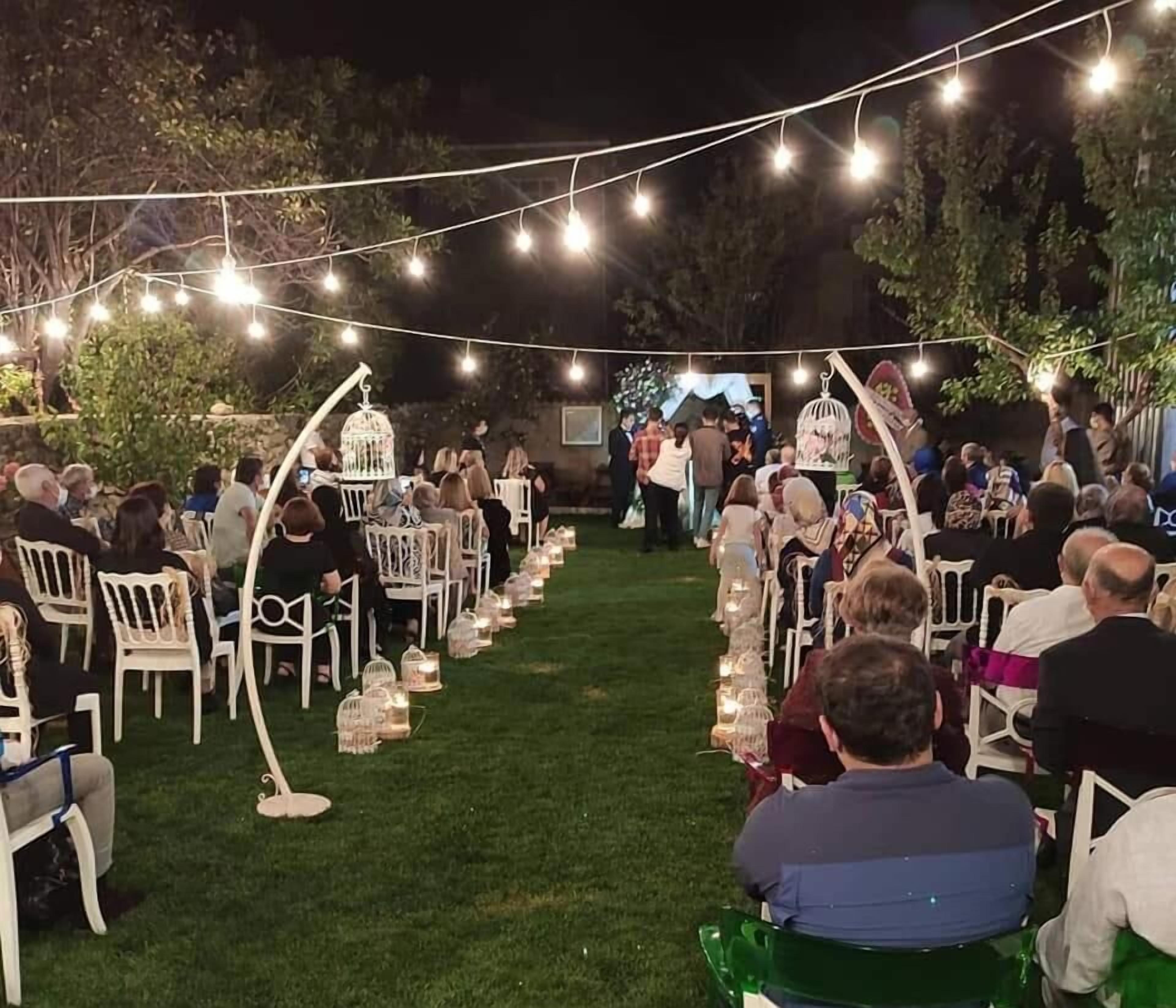 outdoor banquet area