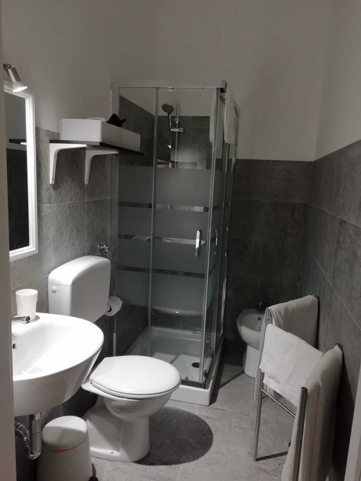 Deluxe-Doppelzimmer | Badezimmer | Dusche, Haartrockner, Bidet, Handtücher