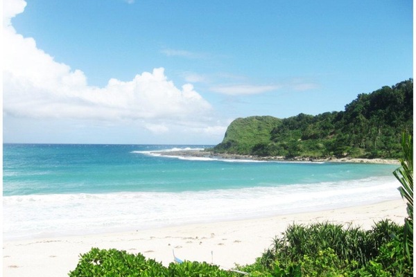 On the beach, white sand