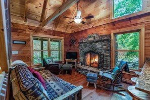 Televisión y chimenea