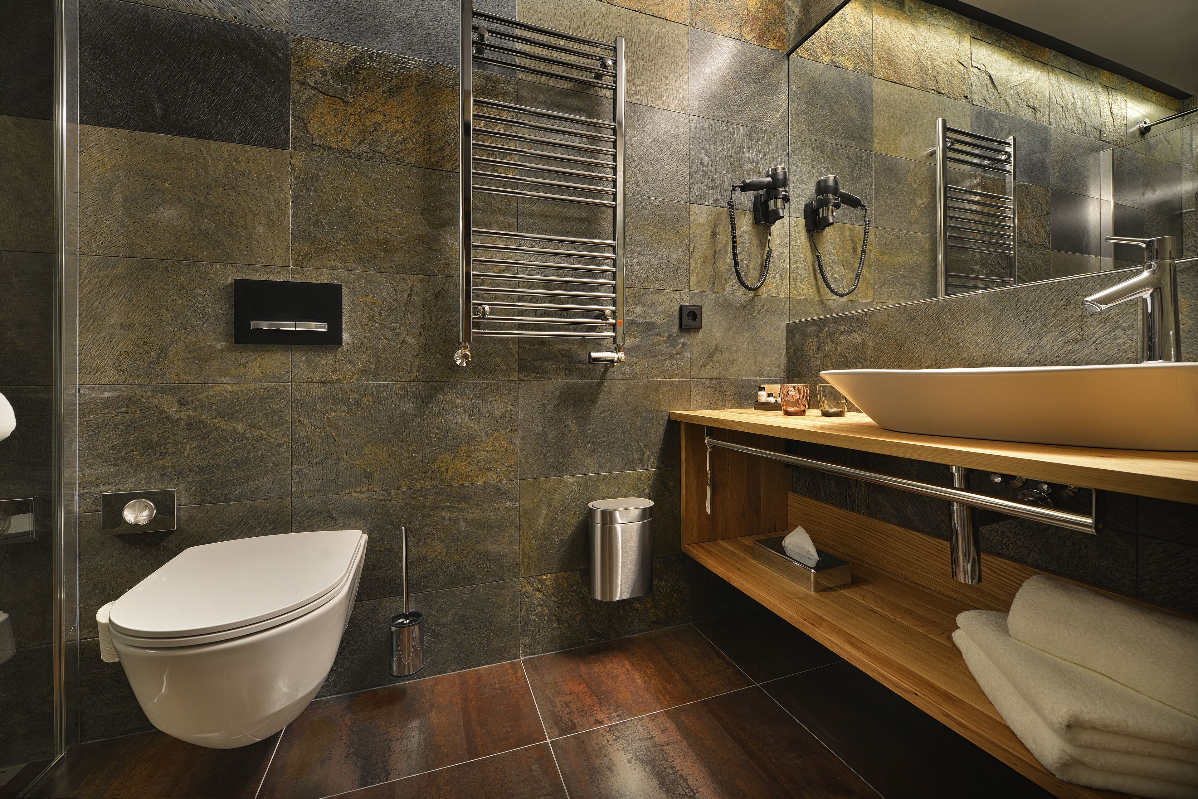 presidential suite | bathroom | free toiletries, hair dryer, bathrobes, slippers