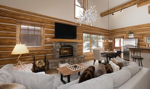 Télévision, cheminée, jeux vidéo