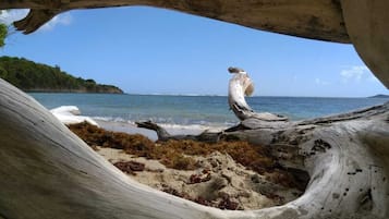 靠近海滩、沙滩椅