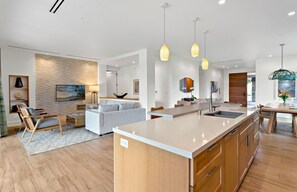 TV, caminetto, impianto stereo