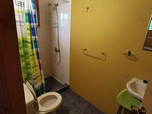 Dusche, Haartrockner, Handtücher