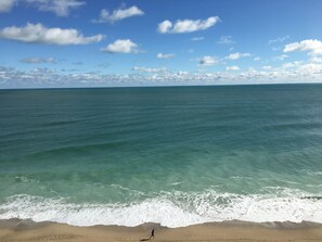 On the beach, sun-loungers, beach towels - Beach Paradise Found!  Direct oceanfront 9th floor updated and nicely decorated (Jensen Beach)