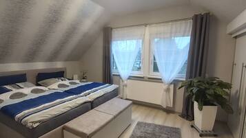 2 bedrooms, iron/ironing board, travel crib, WiFi