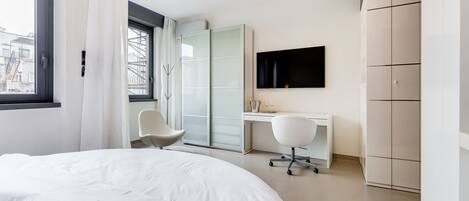 1 غرفة نوم وتجهيزات عازلة للصوت ومكواة/لوح كي وواي فاي