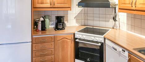 Fridge, oven, stovetop, dishwasher