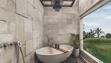 Royal 2 Bedroom Villa with Private Pool & Hot Tub | Bathroom | Shower, rainfall showerhead, hair dryer, bathrobes